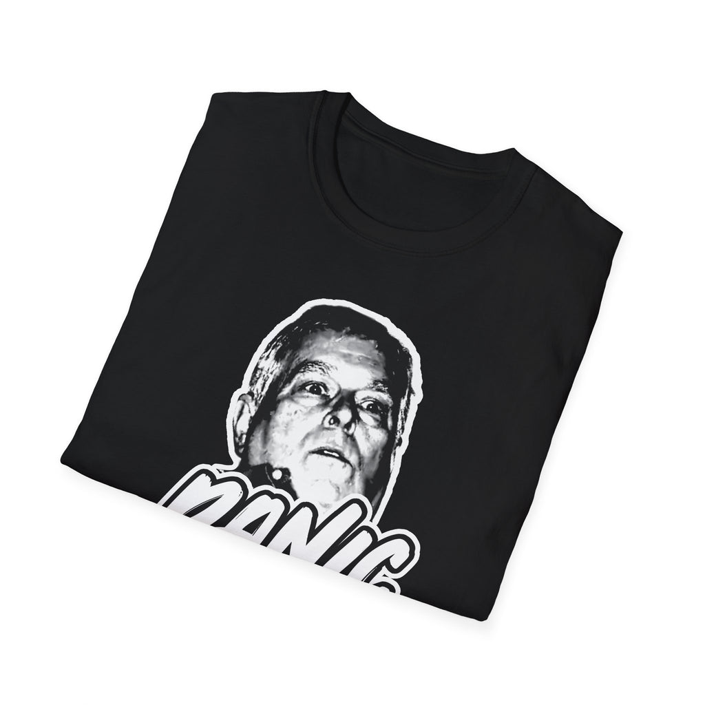 Panic Andrew T-Shirt — Retro Black & White Graphic Tee