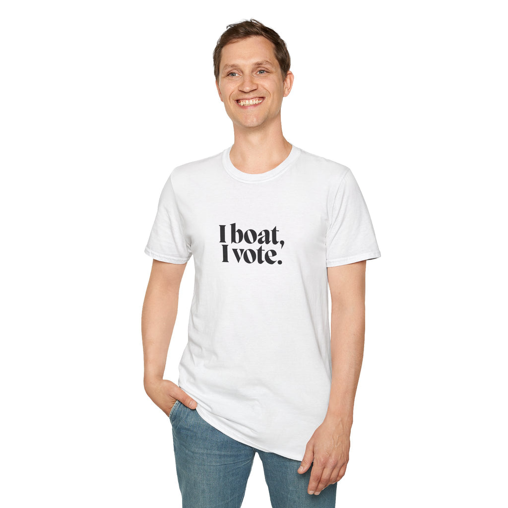 Unisex Softstyle T-Shirt - "I Boat, I Vote" - Perfect for Election Season and Nautical Lovers